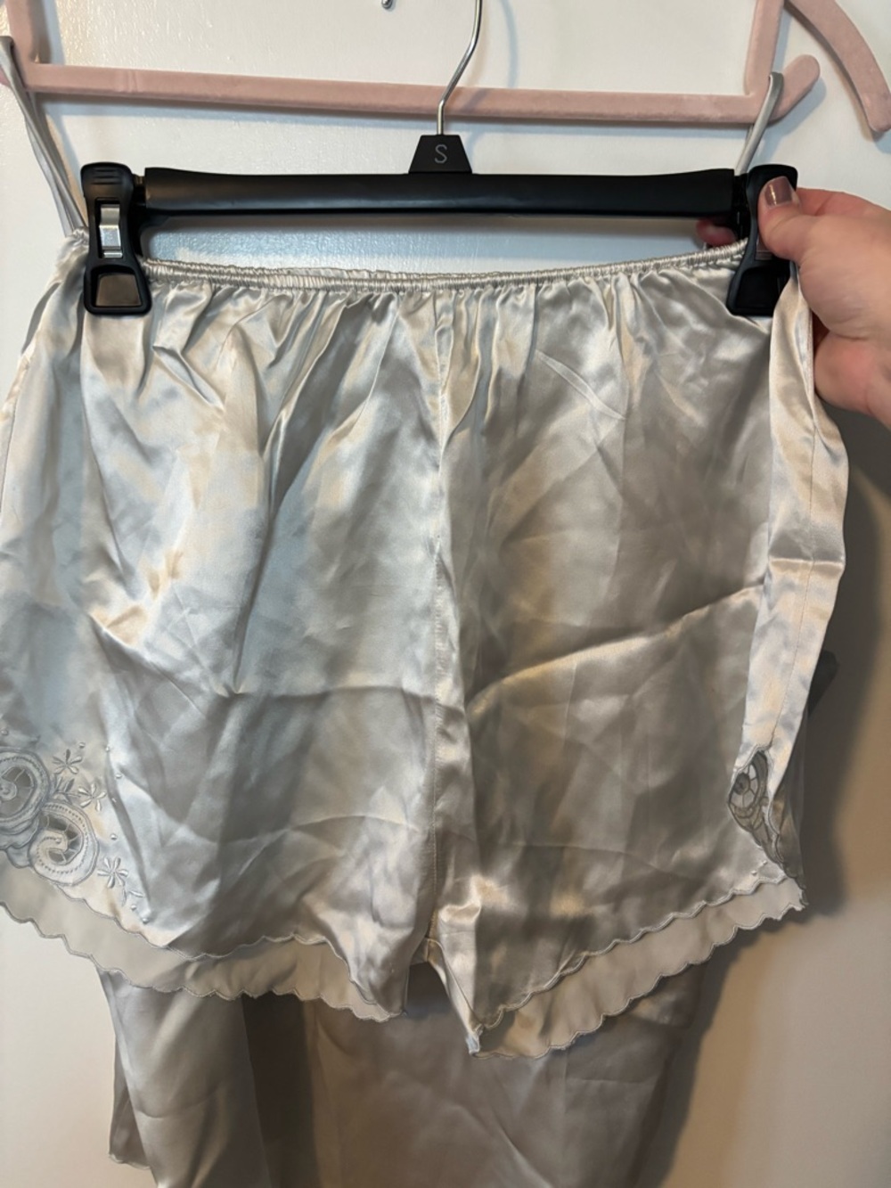 Vintage Feminine 100% Silk Lace Trim Flirty Romantic Soft Girl Set - Picture 4 of 6